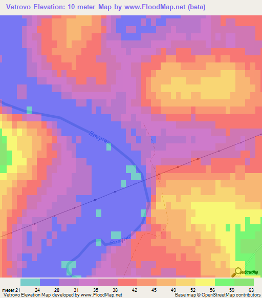 Vetrovo,Ukraine Elevation Map