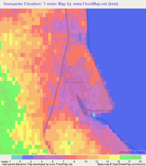 Vesnyanka,Ukraine Elevation Map