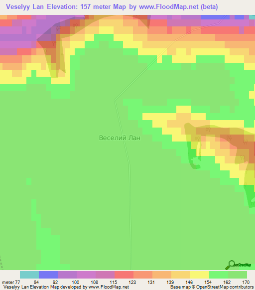 Veselyy Lan,Ukraine Elevation Map