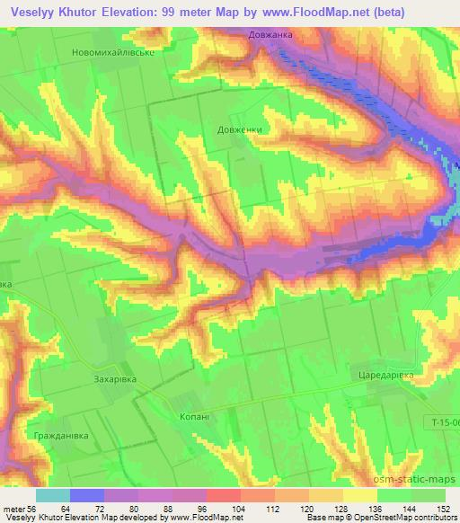 Veselyy Khutor,Ukraine Elevation Map