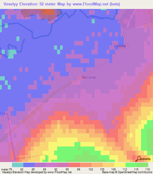 Veselyy,Ukraine Elevation Map