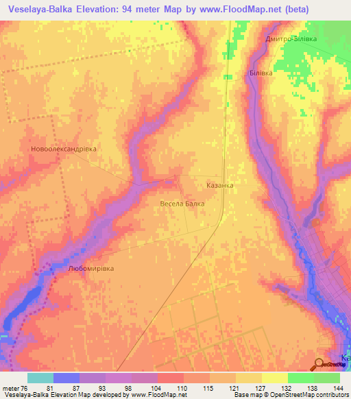 Veselaya-Balka,Ukraine Elevation Map