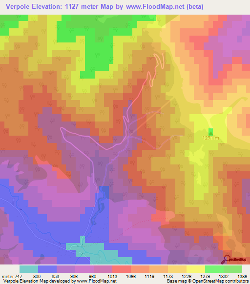 Verpole,Ukraine Elevation Map