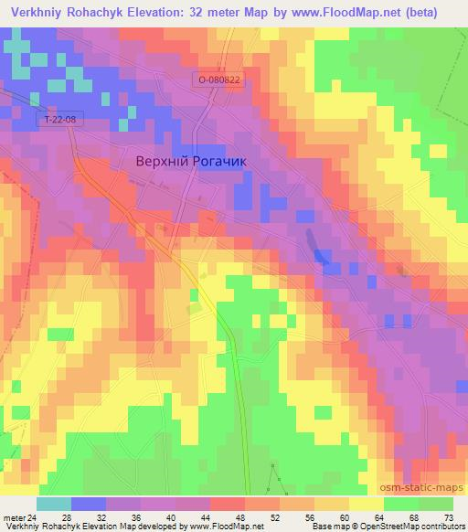 Verkhniy Rohachyk,Ukraine Elevation Map