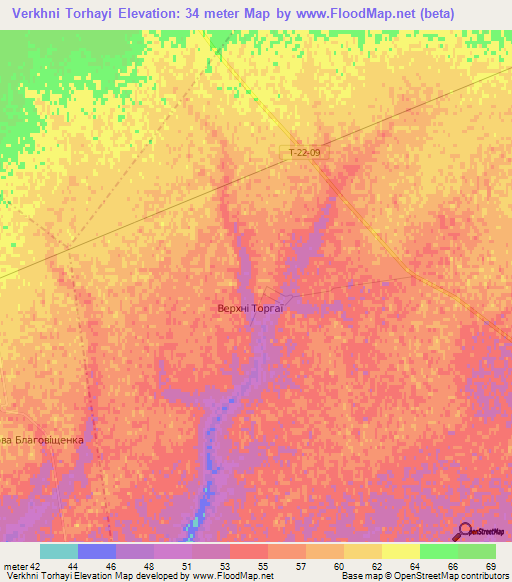 Verkhni Torhayi,Ukraine Elevation Map