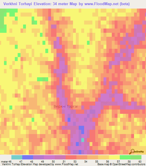 Verkhni Torhayi,Ukraine Elevation Map
