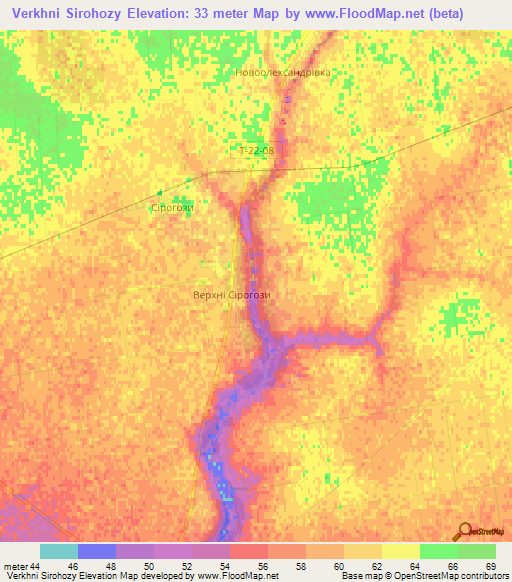 Verkhni Sirohozy,Ukraine Elevation Map