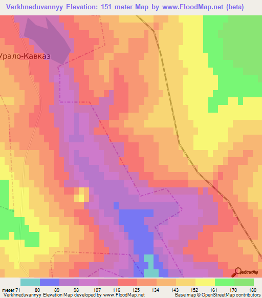 Verkhneduvannyy,Ukraine Elevation Map