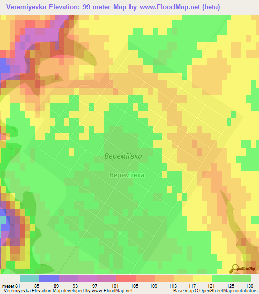 Veremiyevka,Ukraine Elevation Map