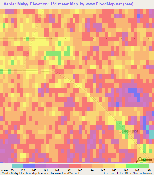 Verder Malyy,Ukraine Elevation Map