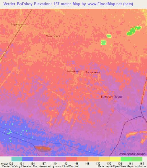 Verder Bol'shoy,Ukraine Elevation Map