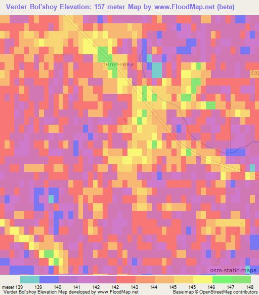 Verder Bol'shoy,Ukraine Elevation Map