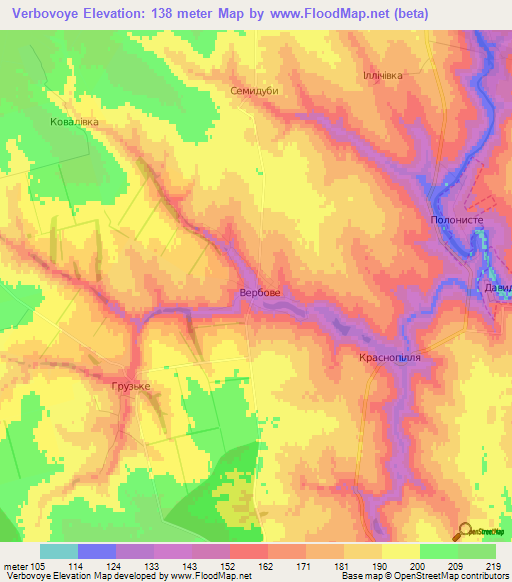 Verbovoye,Ukraine Elevation Map