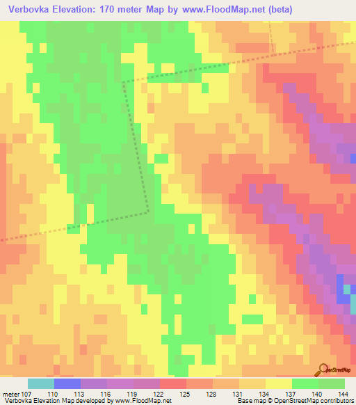 Verbovka,Ukraine Elevation Map