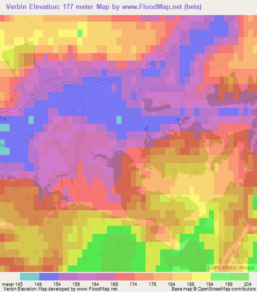 Verbin,Ukraine Elevation Map
