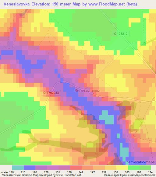 Veneslavovka,Ukraine Elevation Map