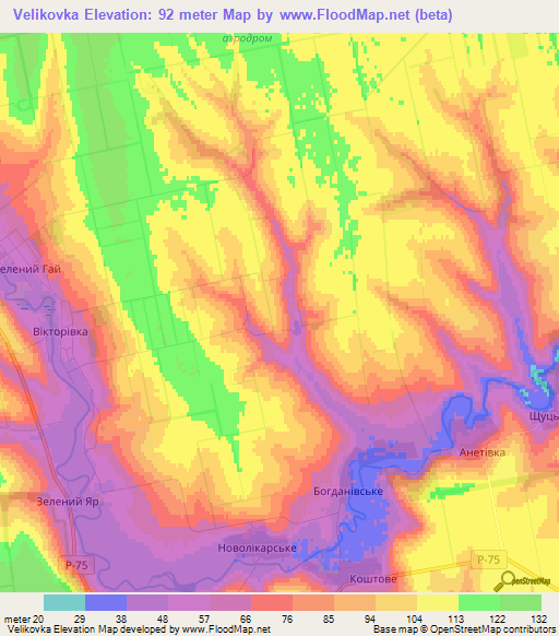 Velikovka,Ukraine Elevation Map