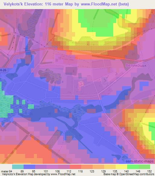 Velykots'k,Ukraine Elevation Map
