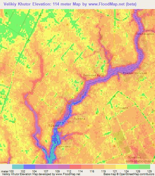 Velikiy Khutor,Ukraine Elevation Map