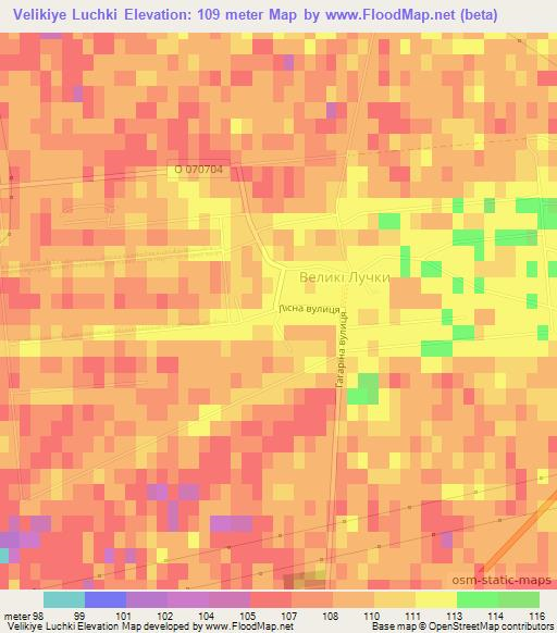 Velikiye Luchki,Ukraine Elevation Map
