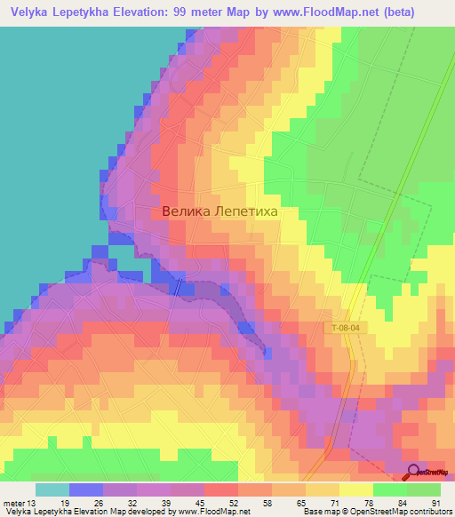 Velyka Lepetykha,Ukraine Elevation Map