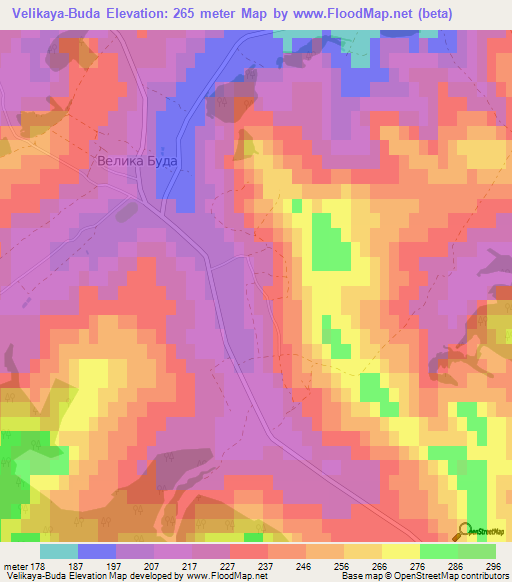 Velikaya-Buda,Ukraine Elevation Map