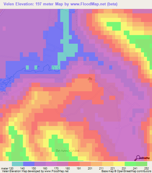 Velen,Ukraine Elevation Map