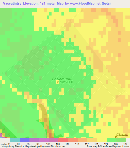 Vasyutintsy,Ukraine Elevation Map