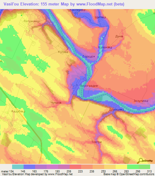 Vasil'ou,Ukraine Elevation Map