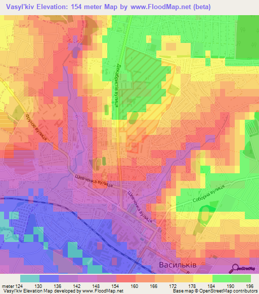 Vasyl'kiv,Ukraine Elevation Map