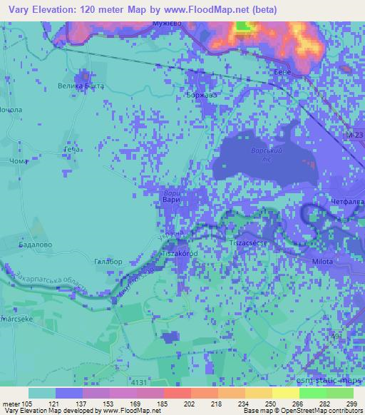 Vary,Ukraine Elevation Map