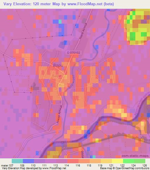 Vary,Ukraine Elevation Map