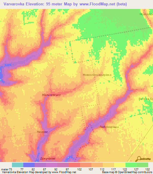 Varvarovka,Ukraine Elevation Map