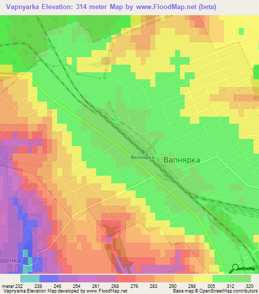 Vapnyarka,Ukraine Elevation Map