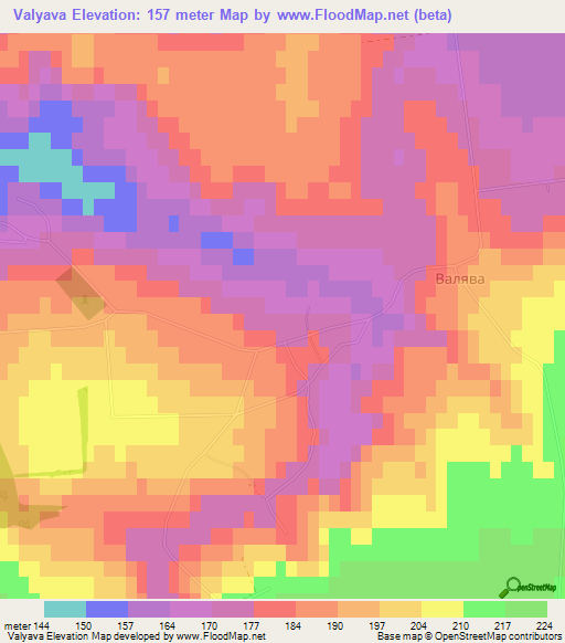 Valyava,Ukraine Elevation Map