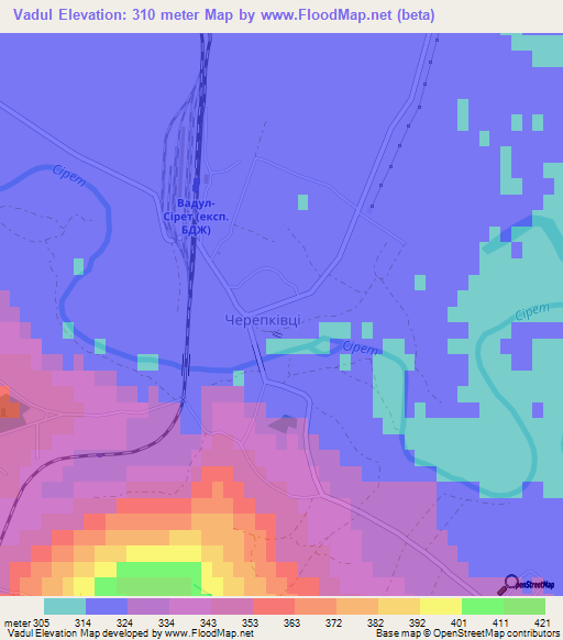 Vadul,Ukraine Elevation Map