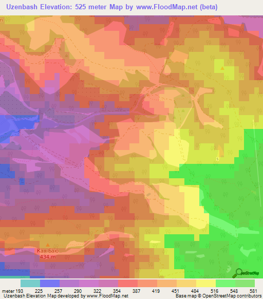 Uzenbash,Ukraine Elevation Map