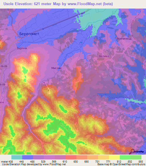 Usole,Ukraine Elevation Map
