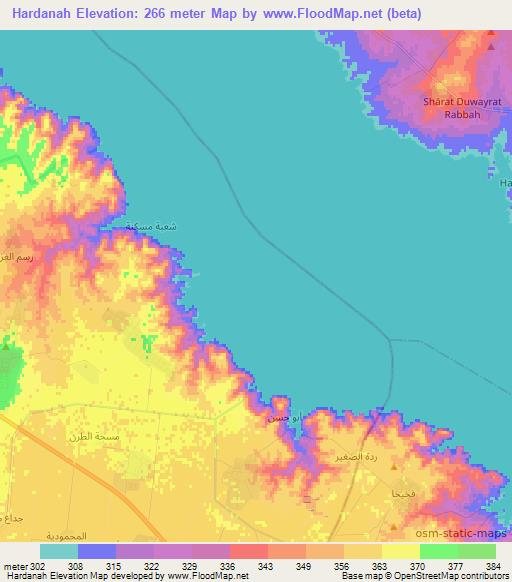 Hardanah,Syria Elevation Map