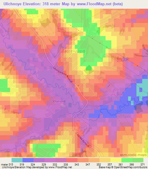 Ulichnoye,Ukraine Elevation Map