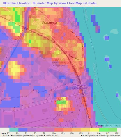 Ukrainka,Ukraine Elevation Map