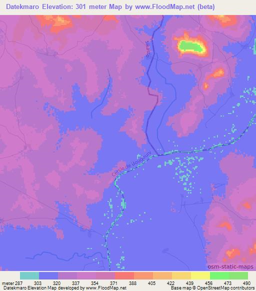 Datekmaro,Mali Elevation Map