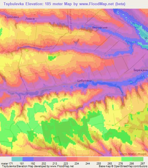 Tsybulevka,Ukraine Elevation Map