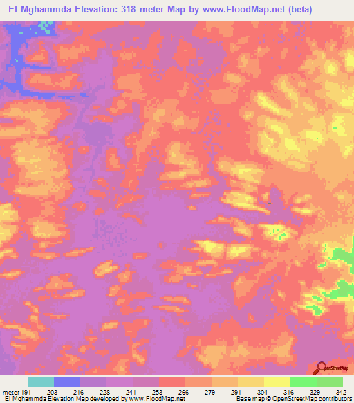 El Mghammda,Mauritania Elevation Map