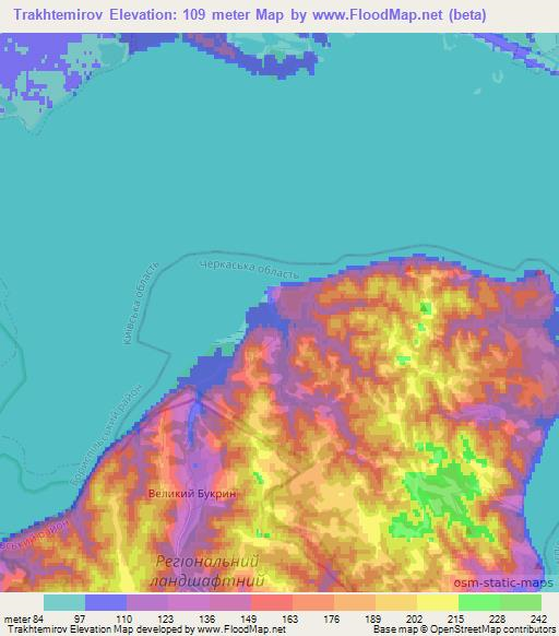 Trakhtemirov,Ukraine Elevation Map