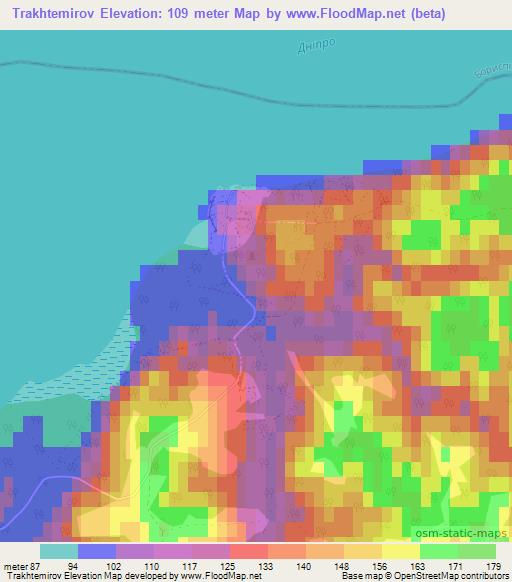 Trakhtemirov,Ukraine Elevation Map