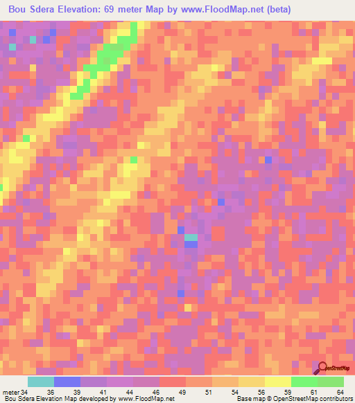 Bou Sdera,Mauritania Elevation Map