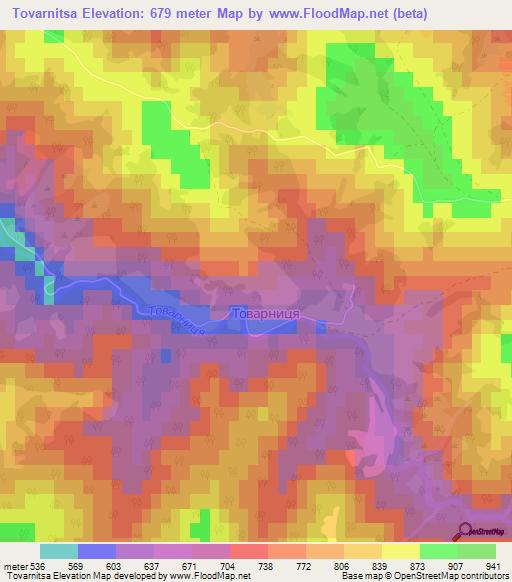 Tovarnitsa,Ukraine Elevation Map