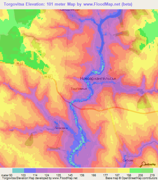 Torgovitsa,Ukraine Elevation Map