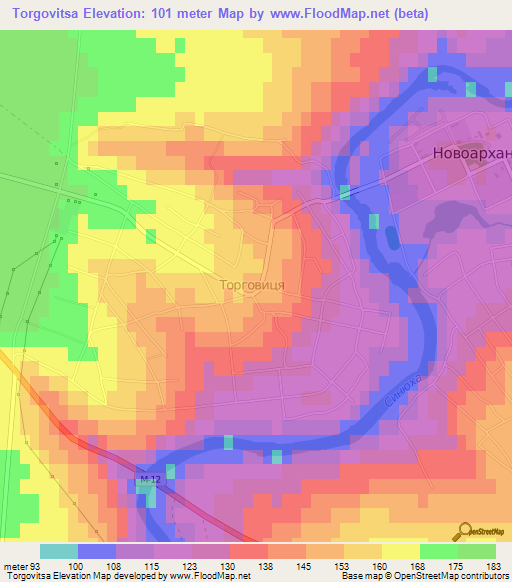 Torgovitsa,Ukraine Elevation Map